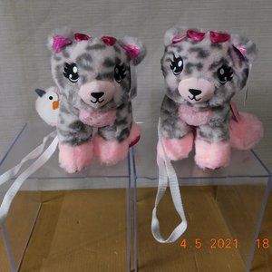 Plush Crossbody Cat Purses with Zipper Clip